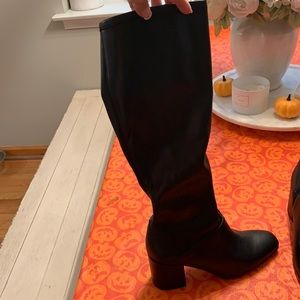 Franco sarto heeled boots, never worn, faux leather material